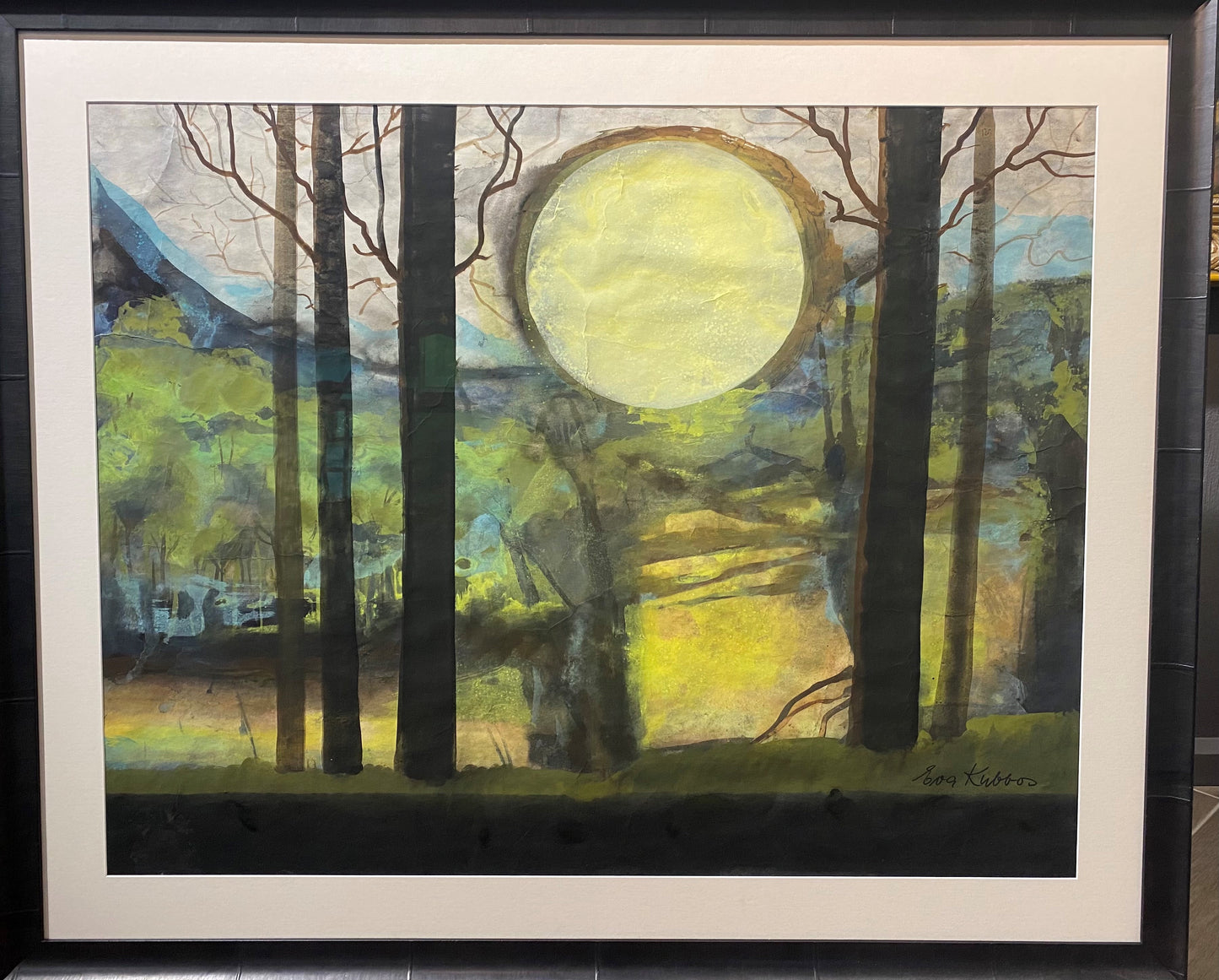 Eva Kubbos | Winter Sun at Kangaroo Valley | Watercolor, paper, 77x97 (96x116)