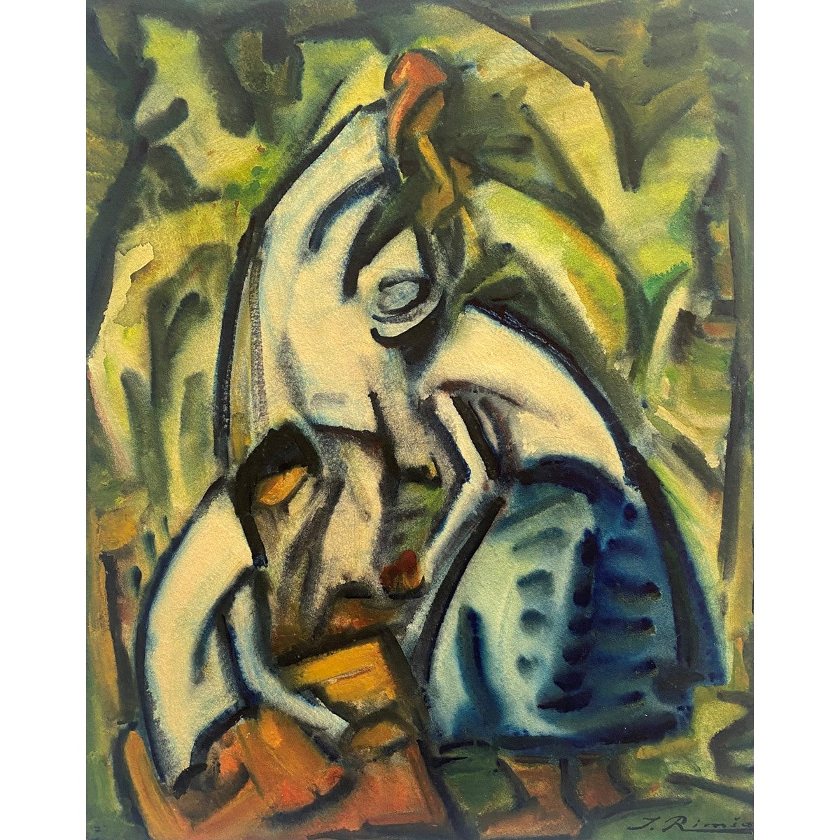 Jonas Rimša | Indėnės, 1950-1965 | Akvarėlė, popierius, 51x41