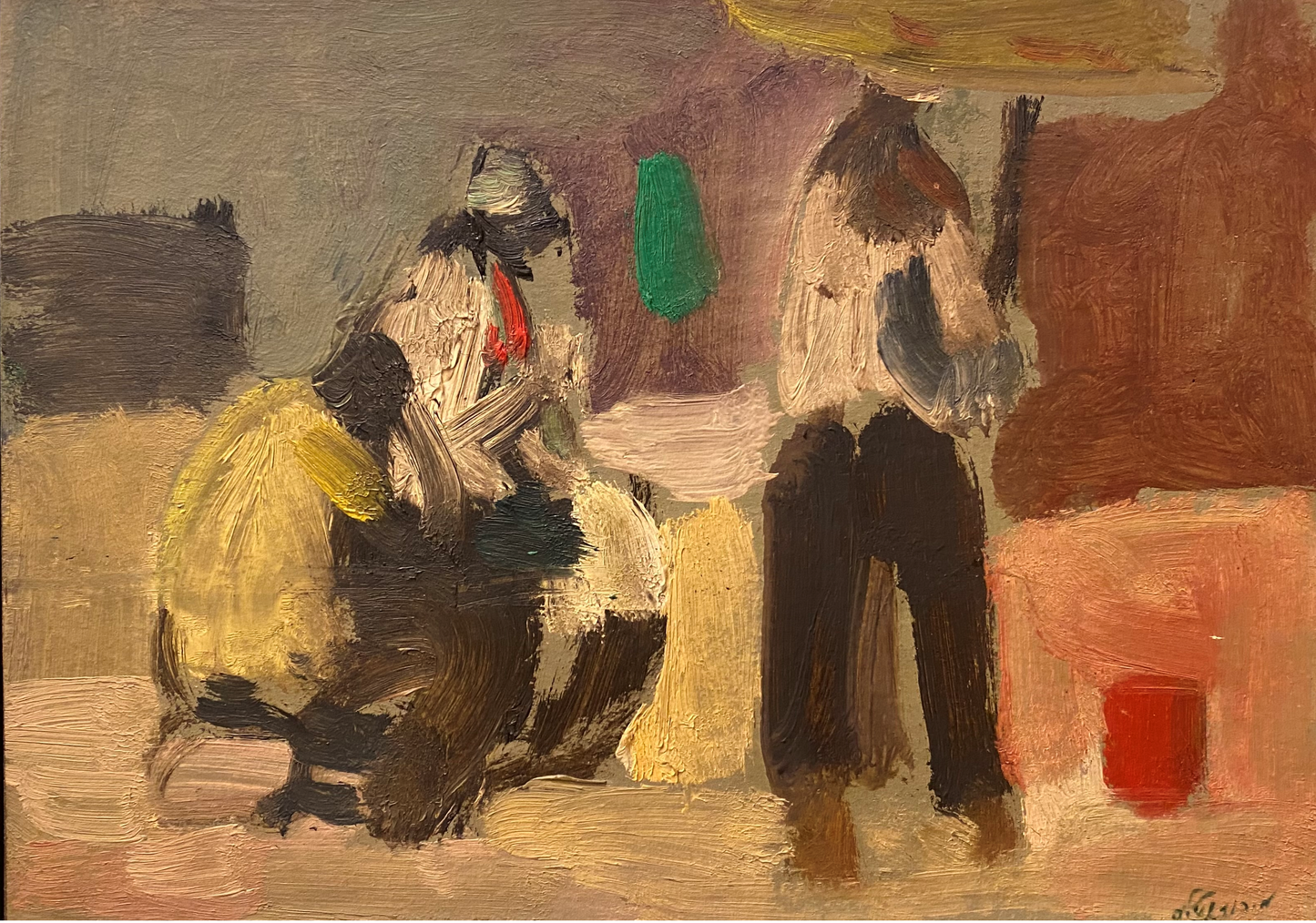 Moshe Rosenthalis | FIGURES | Oil on cardboard, 18x25