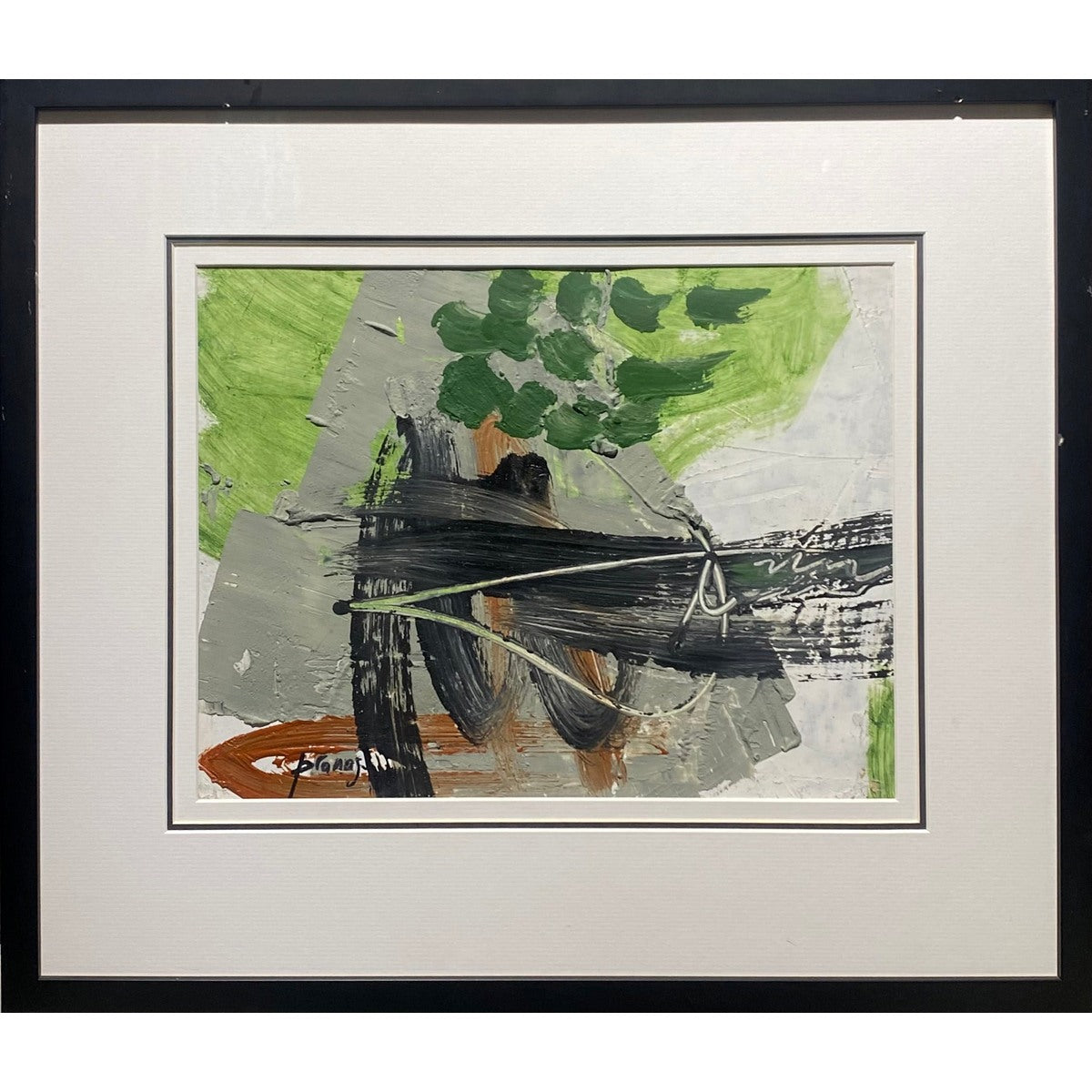 Pranas Gailius | Iš ciklo Verte envie / Žalias noras | Aliejus, popierius, medis, 26,5x34 (45x52)