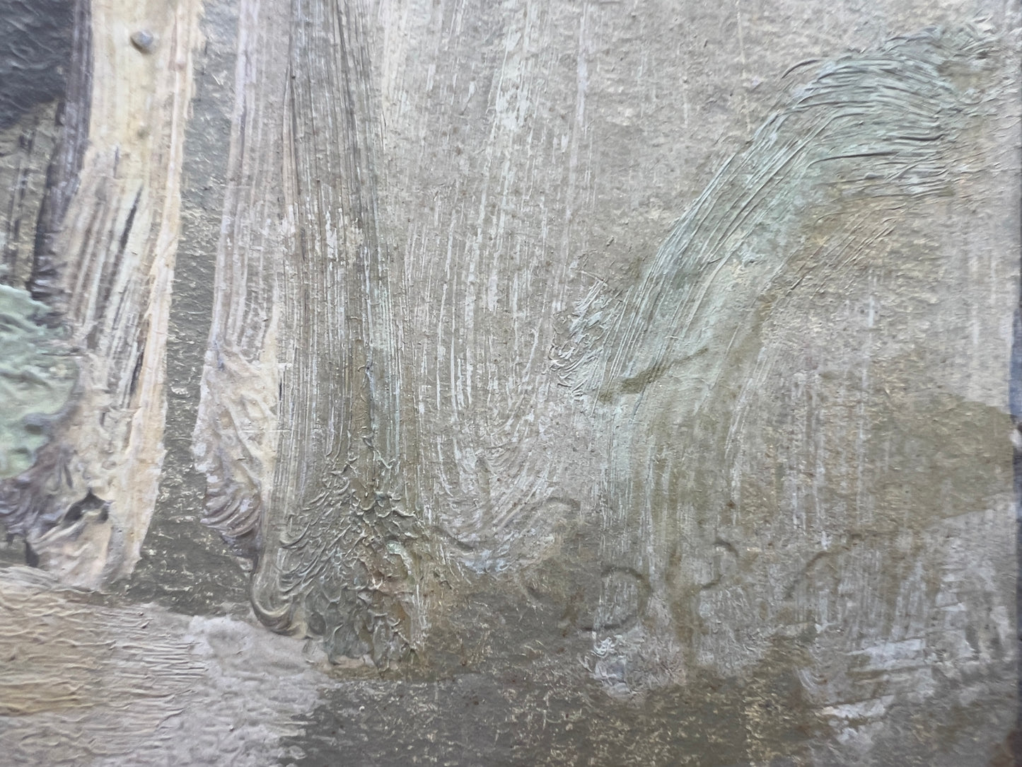 Moshe Rosenthalis | Kompozicija su figūra | Aliejus, kartonas, 17x25 (23x31)