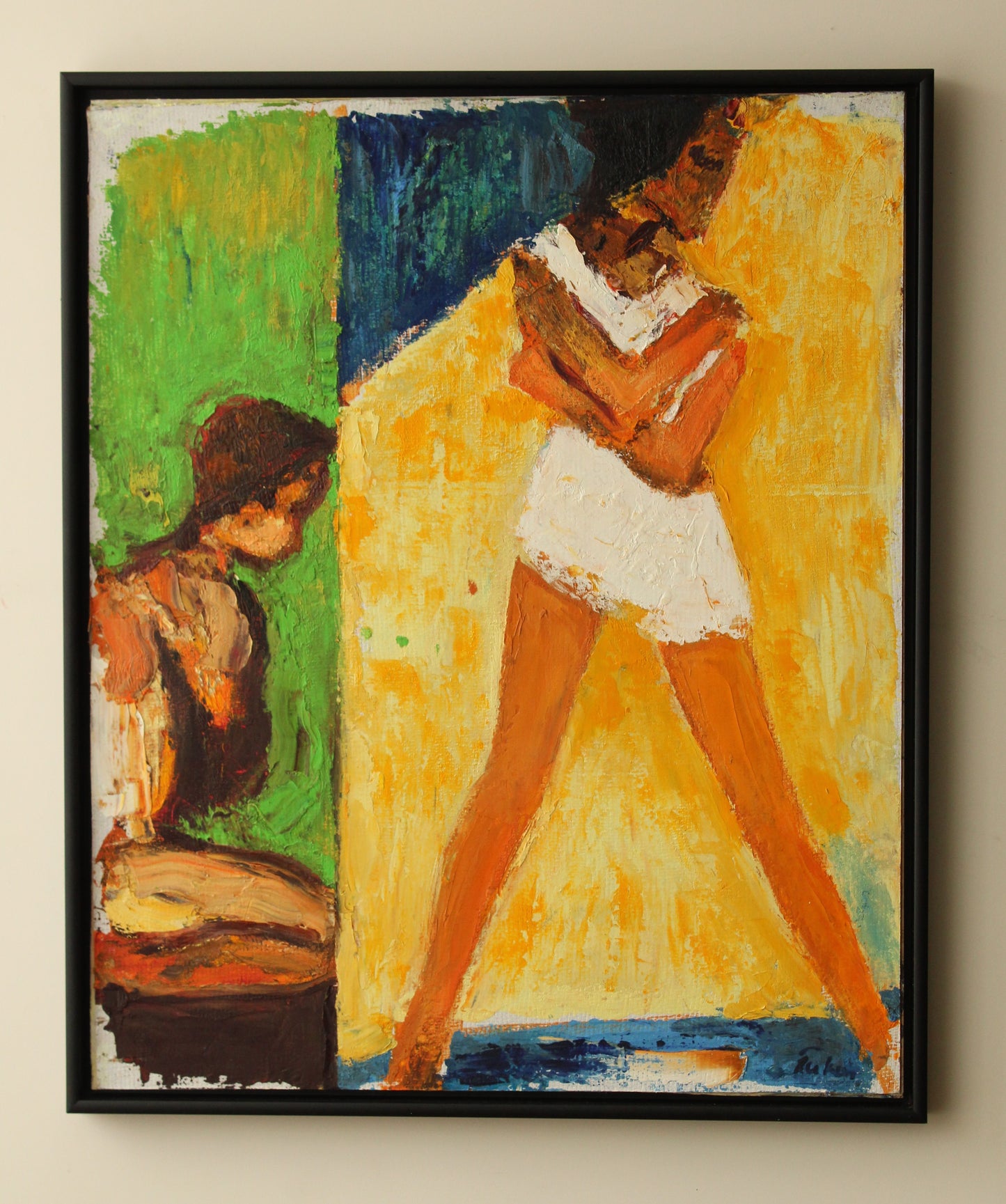 Vaidotas Žukas | Dvi figūros, 2023 | Aliejus, kartonas ant lentos, 90x80