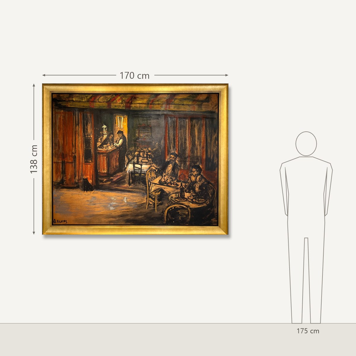Arbit Blatas – Café in Ceret France: dydis šalia 175 cm žmogaus