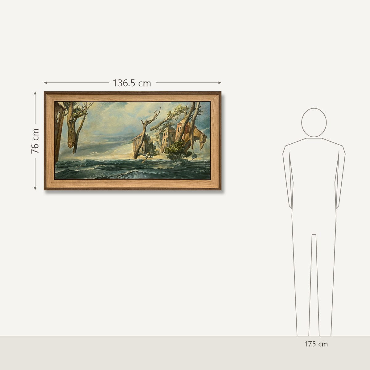 Samuel Bak – From the Other Side of the World: dydis šalia 175 cm žmogaus