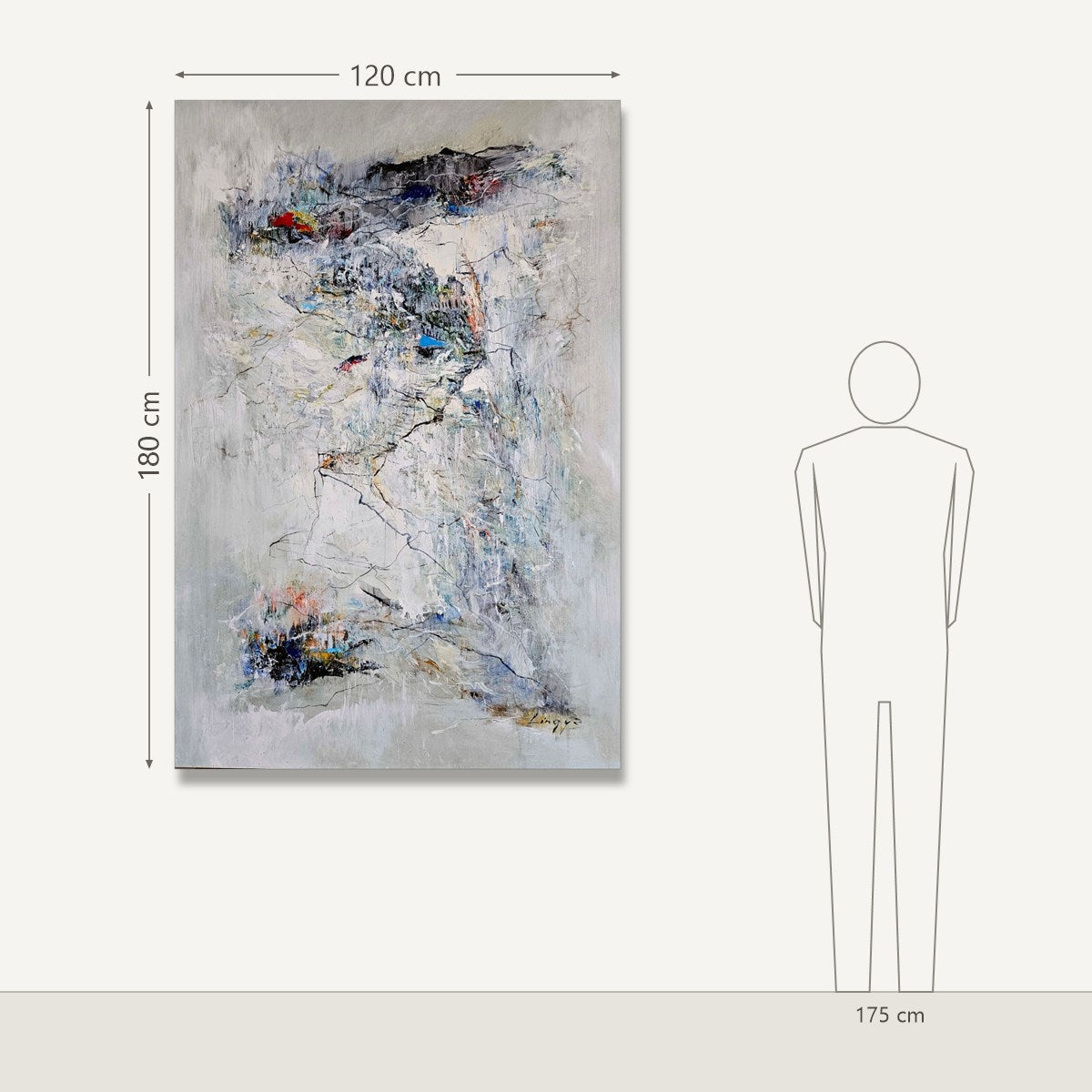 Vytenis Lingys – Rain That Embraced the Mountains: dydis šalia 175 cm žmogaus