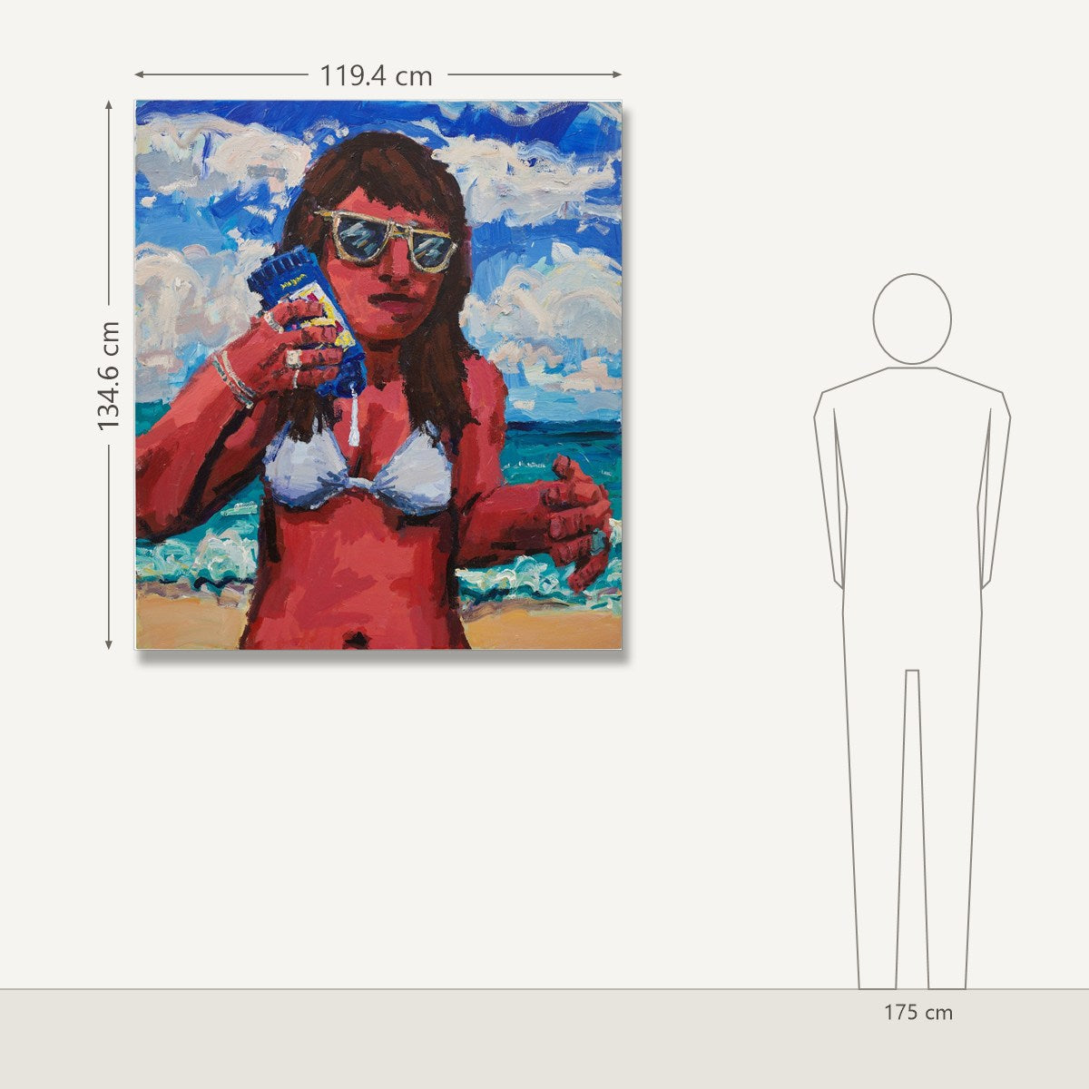 Todd Bienvenu – Sunscreen: dydis šalia 175 cm žmogaus