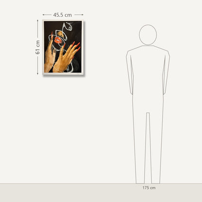 Khari Turner – Red Tides Moon Glow: dydis šalia 175 cm žmogaus