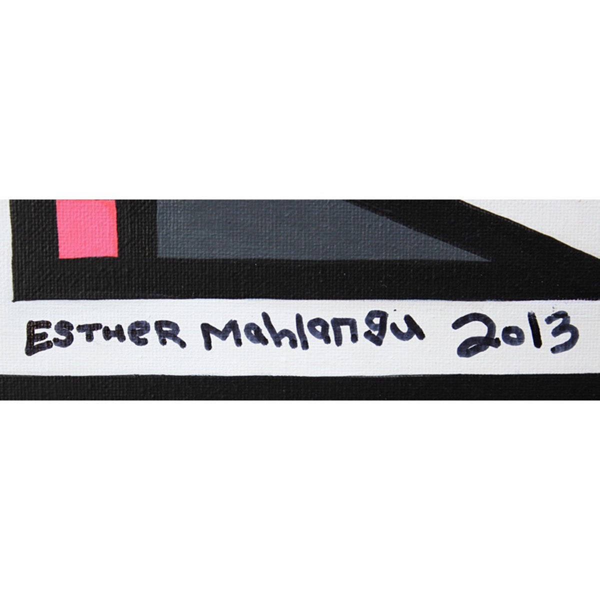 Esther Mahlangu – Ndebele Pattern, 2013 (signature ESTHER Mahlangu 2013, lower left)