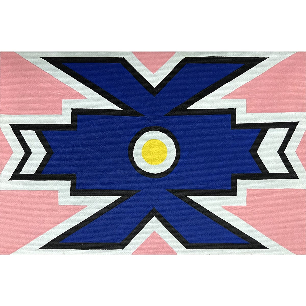 Esther Mahlangu – Ndebele Pattern, 2016, acrylic on canvas, 20x30 cm