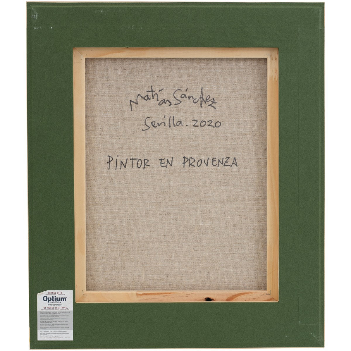 Matías Sánchez, Pintor en Provenza — reverse