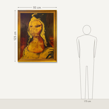Linas Cicėnas-CICA – Mona Lisa in Blur: dydis šalia 175 cm žmogaus