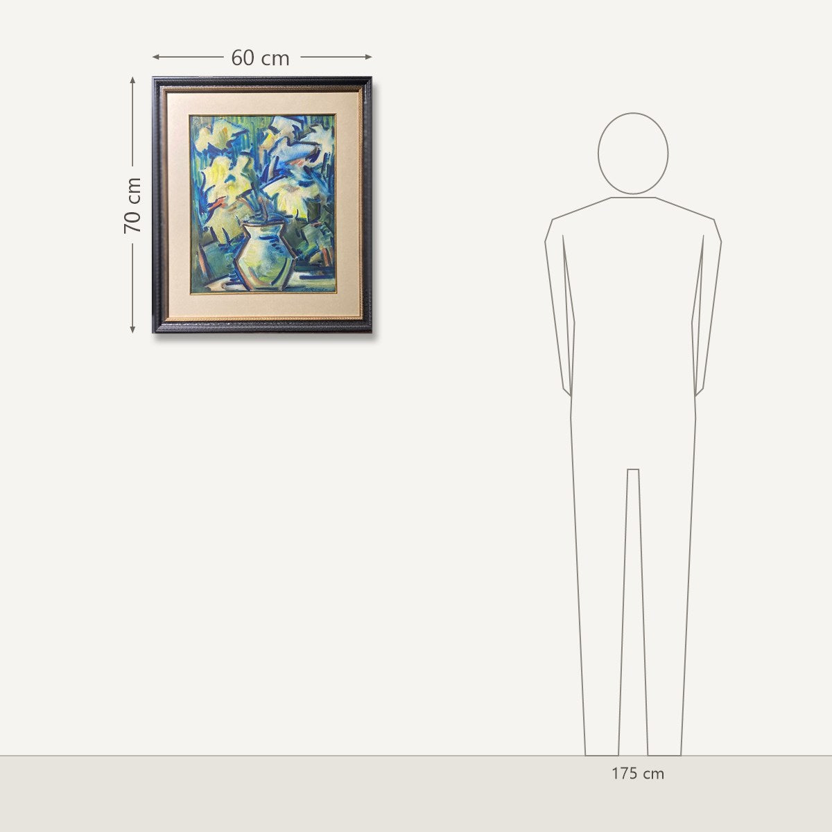 Jonas Rimša – Jarron con flores: dydis šalia 175 cm žmogaus