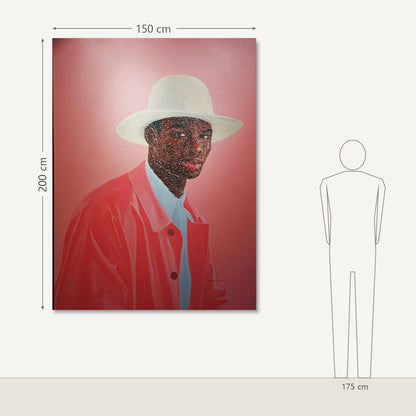Samuel Olayombo – Flossy Bobby Trench: dydis šalia 175 cm žmogaus