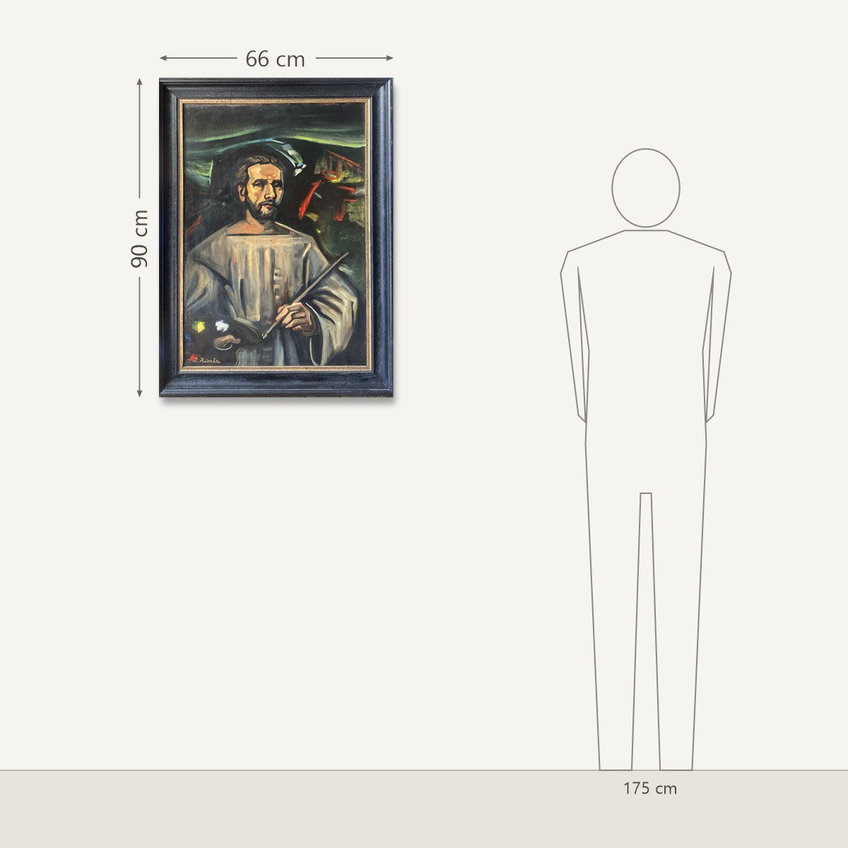 Jonas Rimša – Selfportret: dydis šalia 175 cm žmogaus