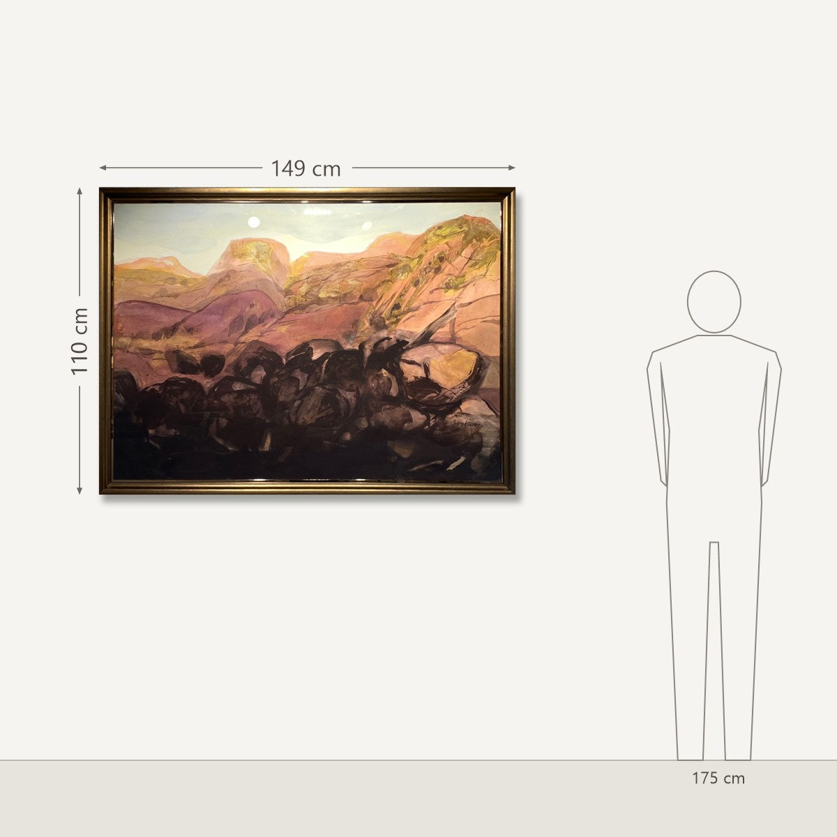 Eva Kubbos – The Ancient Land: dydis šalia 175 cm žmogaus