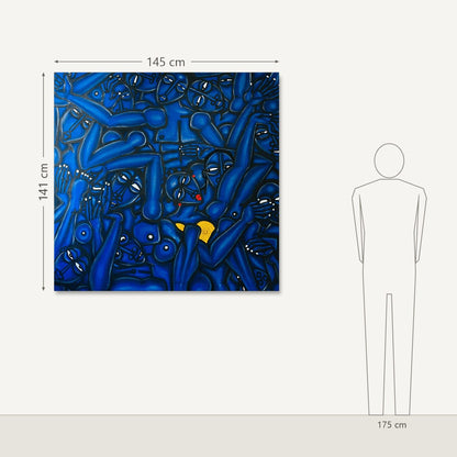 Obou Gbais – Boogie Woogie Dance Bleu: dydis šalia 175 cm žmogaus