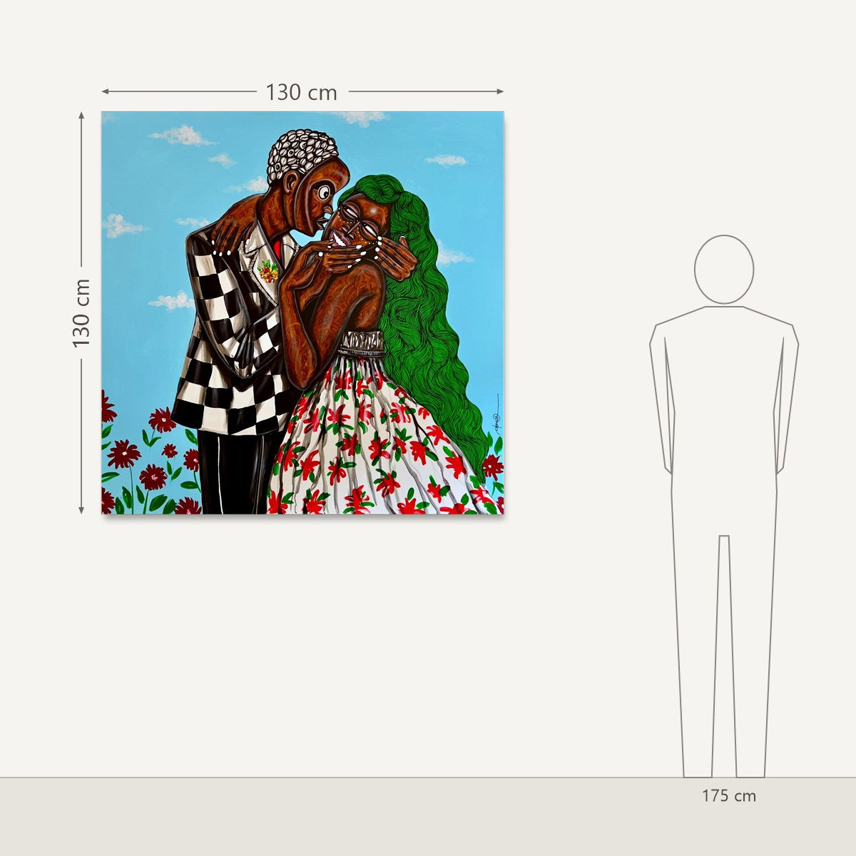 Obou Gbais – Le bisou d’Obou: dydis šalia 175 cm žmogaus