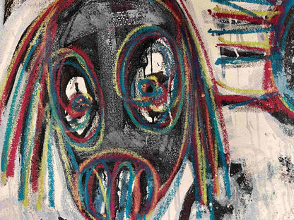 Aboudia | Spectacle Watchers, 2016 | Akrilas, aliejus, mišri technika, drobė, 110,5 x 128,5 