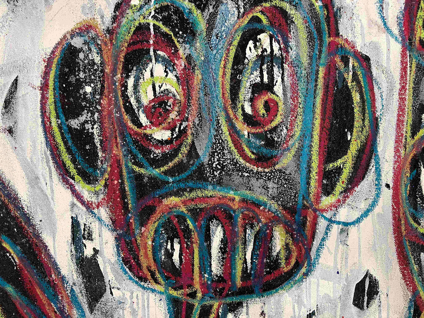 Aboudia | Spectacle Watchers, 2016 | Akrilas, aliejus, mišri technika, drobė, 110,5 x 128,5 