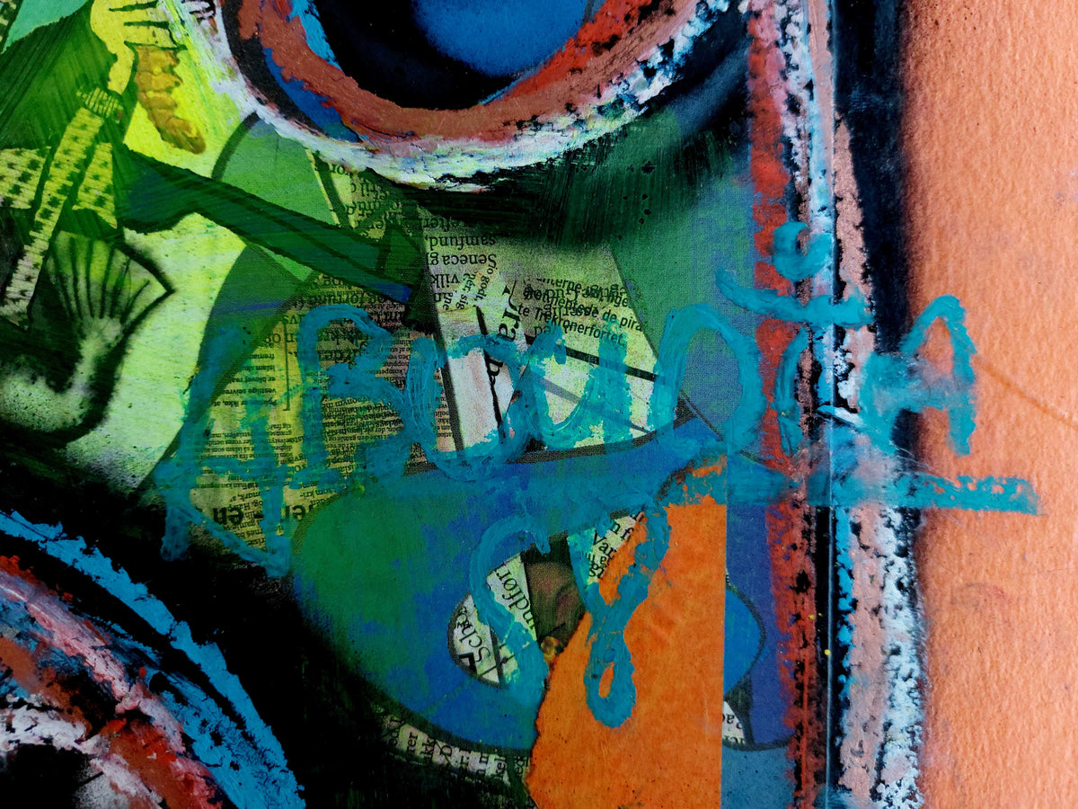 Aboudia | Be pav., 2023 | Akrilas, mišri technika, kartonas, 58x42 (69x52)