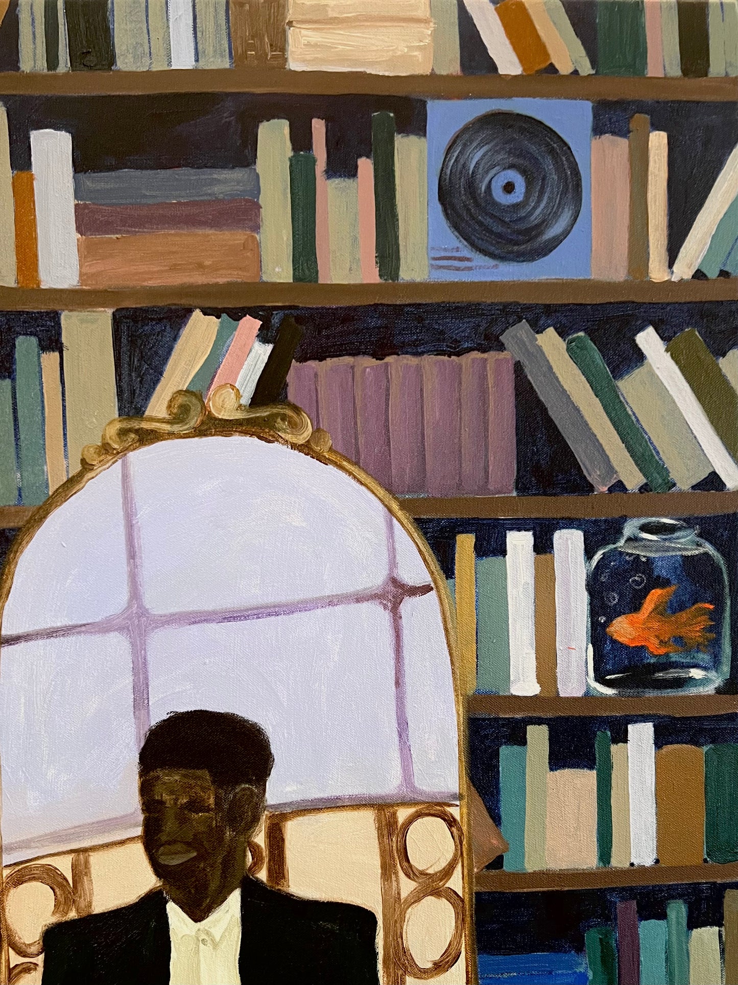 Alpha Odh | Education as a Weapon, 2025 | Acrylic on canvas, 118.5x59 (120x62)