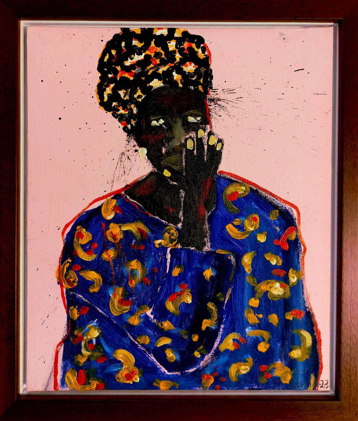 ALPHA ODH (Kenija) | Be pavadinimo (Iš ciklo „Figures of Speech”), 2023 | Drobė ant kartono, akrilas, 30,5x23 (35,5x30,5)