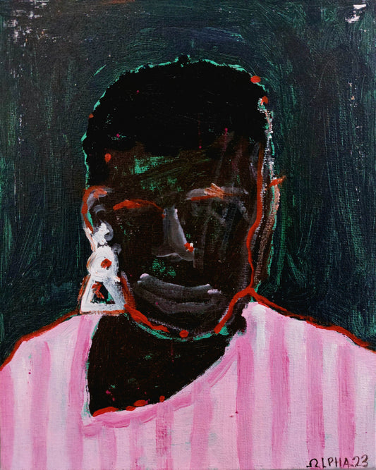 Alpha Odh | Untitled (From „Figures of Speech” series), 2023 | Canvas on cardboard, acrylic, 25,5x20,5