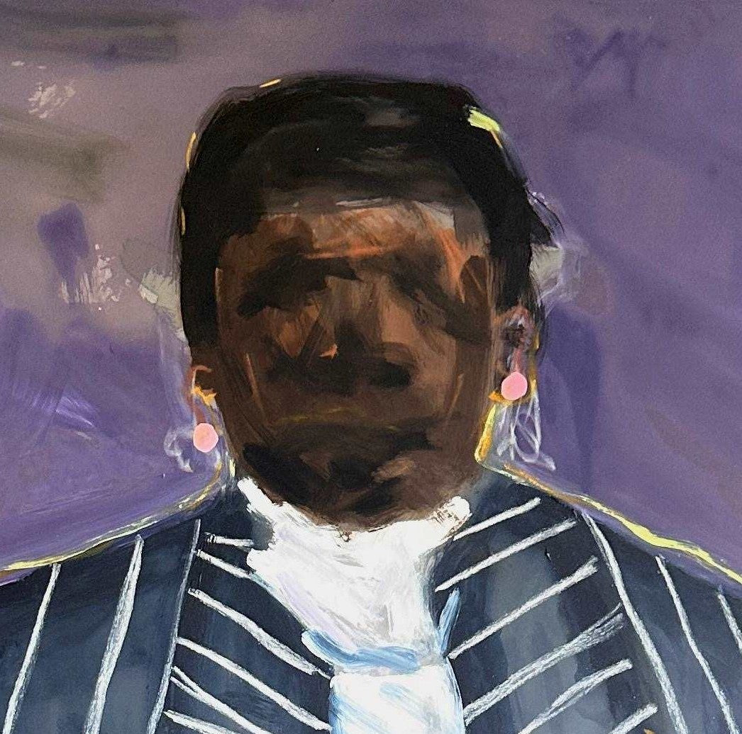 ALPHA ODH (Kenija) | Humility, 2024 | Akrilas, vinilas, 86,5x76,5 (89x79)