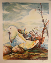 Load image into Gallery viewer, Samuel Bak&lt;br&gt;Bird with Time, ~1985&lt;br&gt;Litografija, 64x44,5 (84x65)