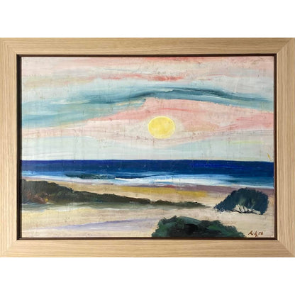 Jurgis Mikševičius | Beach and Sky, 1958 | Oil on board, 36.5x51 (44x58)