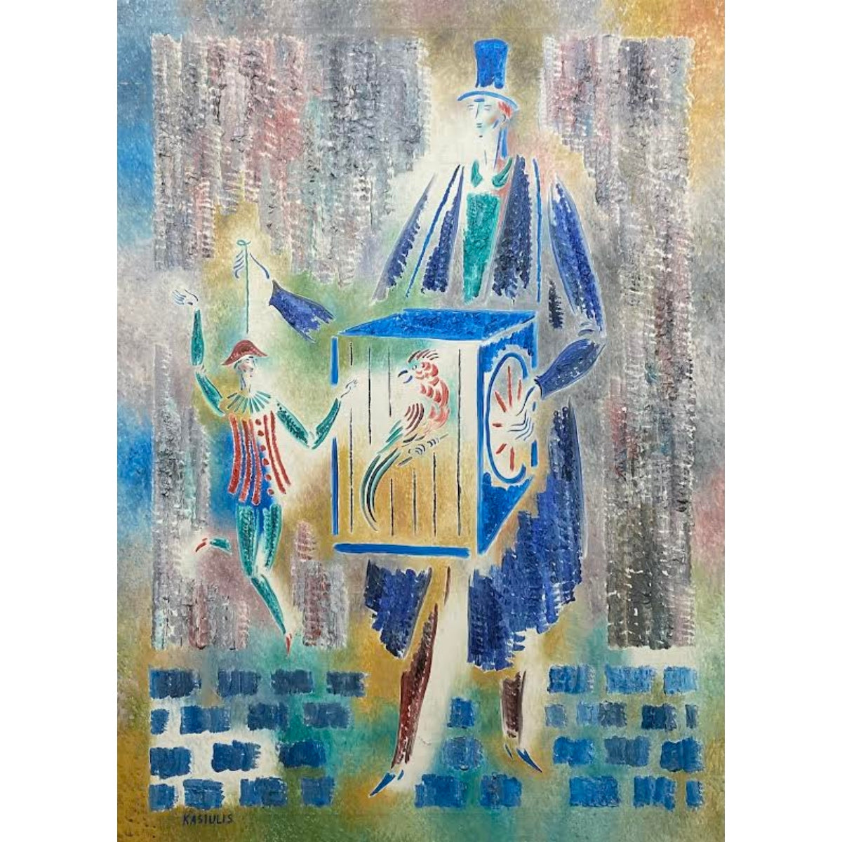 Vytautas Kasiulis | Parisian Circus | Oil on canvas, 81x60 (90x69)