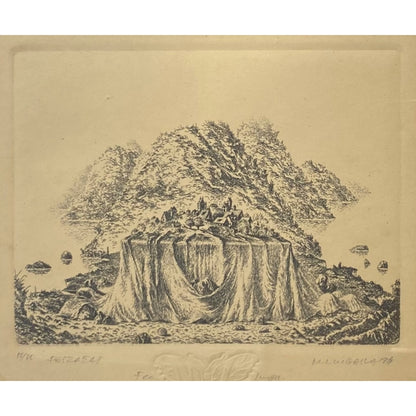 Marius Liugaila | Peizažas, 1997 | Popierius, ofortas, 8,7x12,5 (21x27)