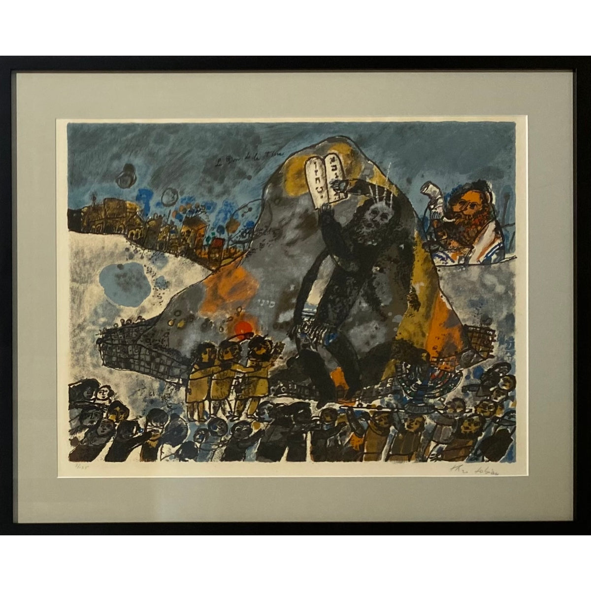 Theo Tobiasse | Toros dovana / Le Don de la Thora, 1968 | 10-spalvė litografija, Arches popierius, 45x60 (64x79)
