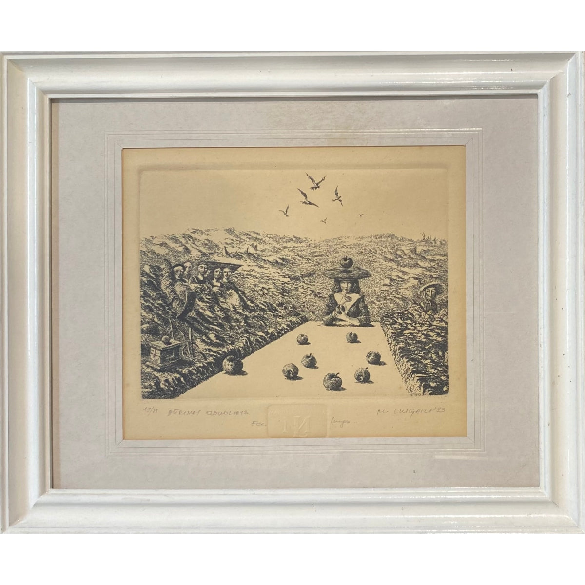 Marius Liugaila | Lots by Apples, 1993 | Etching, 11.8x15.6, (24.5x29.3)