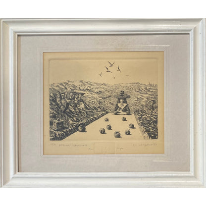 Marius Liugaila | Lots by Apples, 1993 | Etching, 11.8x15.6, (24.5x29.3)