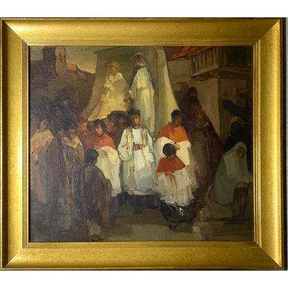Jonas Rimša | Vigilia de la tarde / Evening Vigil | Oil on canvas, 60x69 (76.5x85.5)