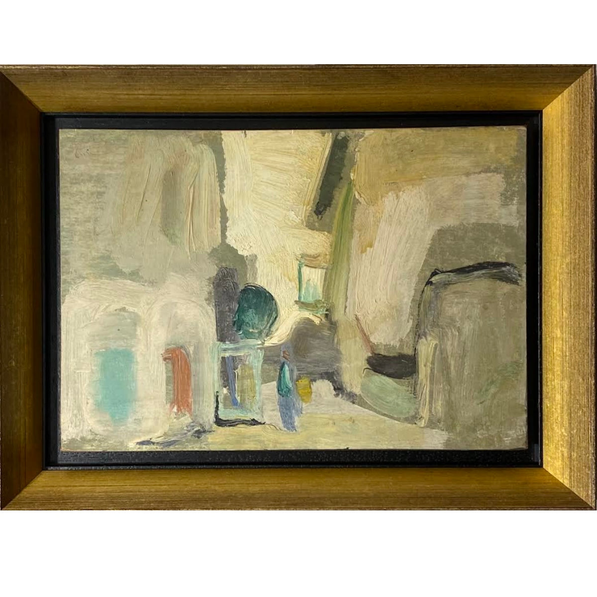 Moshe Rosenthalis | Kompozicija su figūra | Aliejus, kartonas, 17x25 (23x31)