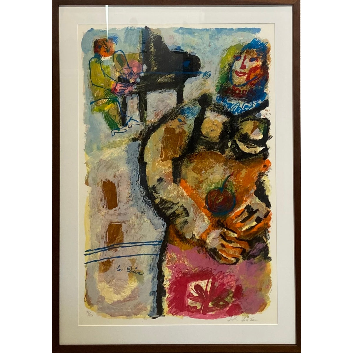 Theo Tobiasse | Operos solistė / La Diva, a. 1980| Litografija, 86x56 (104x73)
