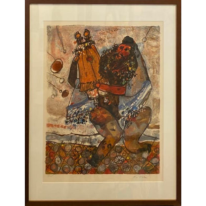 Theo Tobiasse | Kai Tora šoka su rabinu / Quand la Thora dance avec le Rabbin, 1968 | 10-spalvė litografija, Arches popierius, 60x45 (83x63)