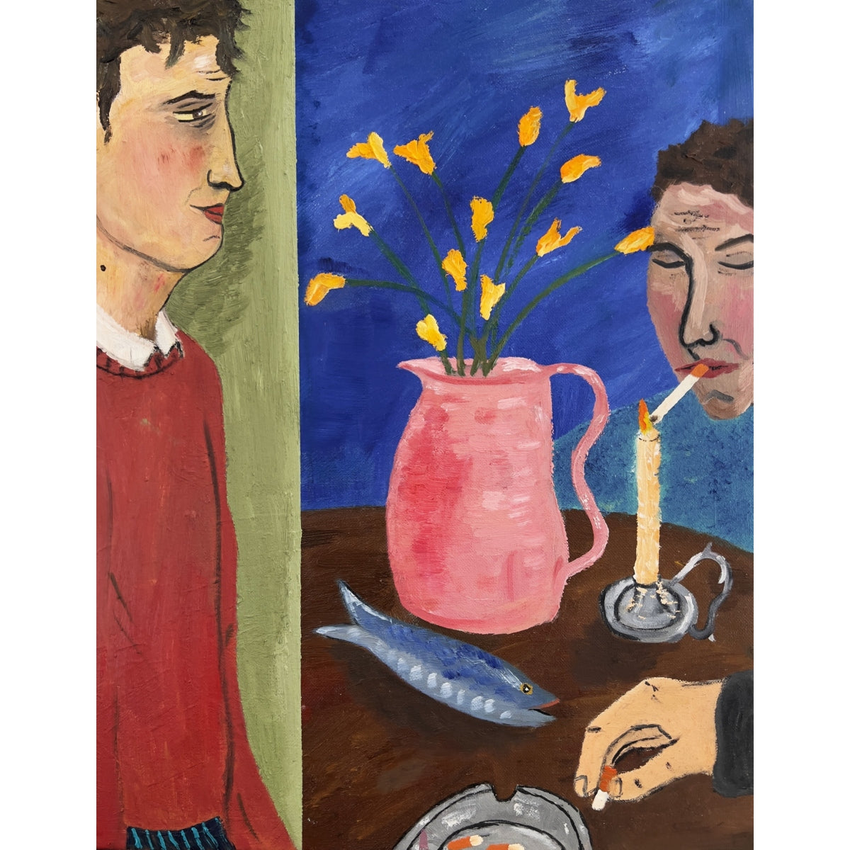 Theo Bardsley | The Fishgutters Take Home (liet. Žuvų dorotojai grįžta namo), 2026 | Drobė, aliejus, 51x41