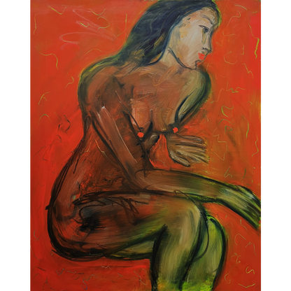 Luciano Castelli (Šveicarija) | Philippines nude, 1985 | Drobė, aliejus, 100x80 (102,5x82,5)