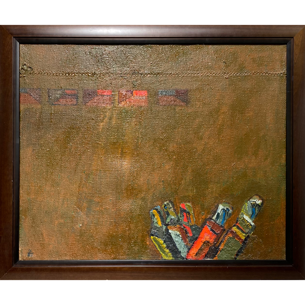 Vincas Kisarauskas | At the Edge of the Figure, 1987 | Oil on canvas, 81x100 (96x115)