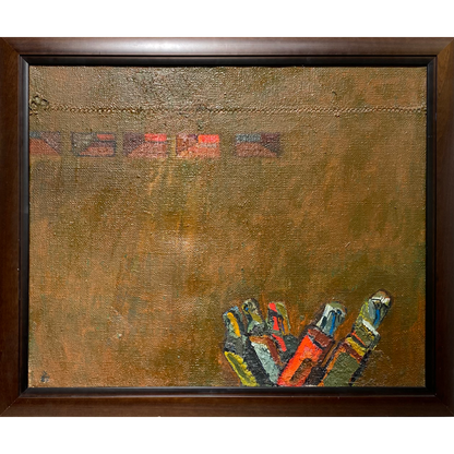 Vincas Kisarauskas | At the Edge of the Figure, 1987 | Oil on canvas, 81x100 (96x115)