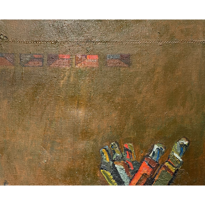 Vincas Kisarauskas | At the Edge of the Figure, 1987 | Oil on canvas, 81x100 (96x115)