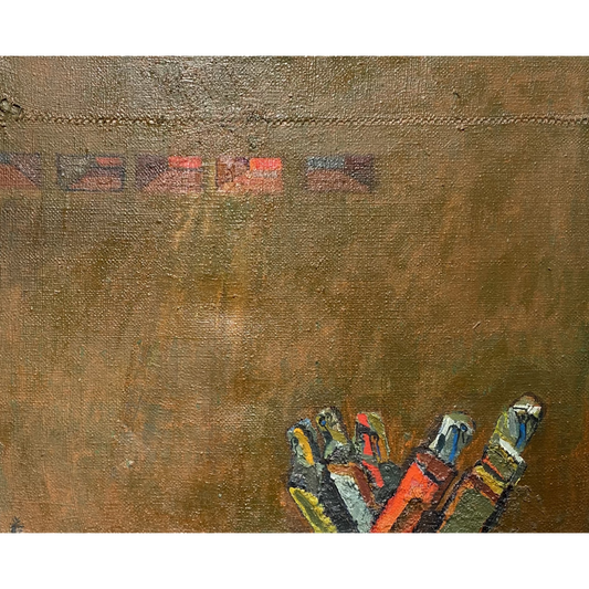 Vincas Kisarauskas | At the Edge of the Figure, 1987 | Oil on canvas, 81x100 (96x115)