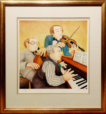 BERYL COOK, OBE (JK) | 3 Musicians / Trys muzikantai, 1995 | Litografija, 110/650, 42,5x42 (69,5x66,5)