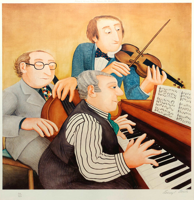 BERYL COOK, OBE (JK) | 3 Musicians / Trys muzikantai, 1995 | Litografija, 110/650, 42,5x42 (69,5x66,5)
