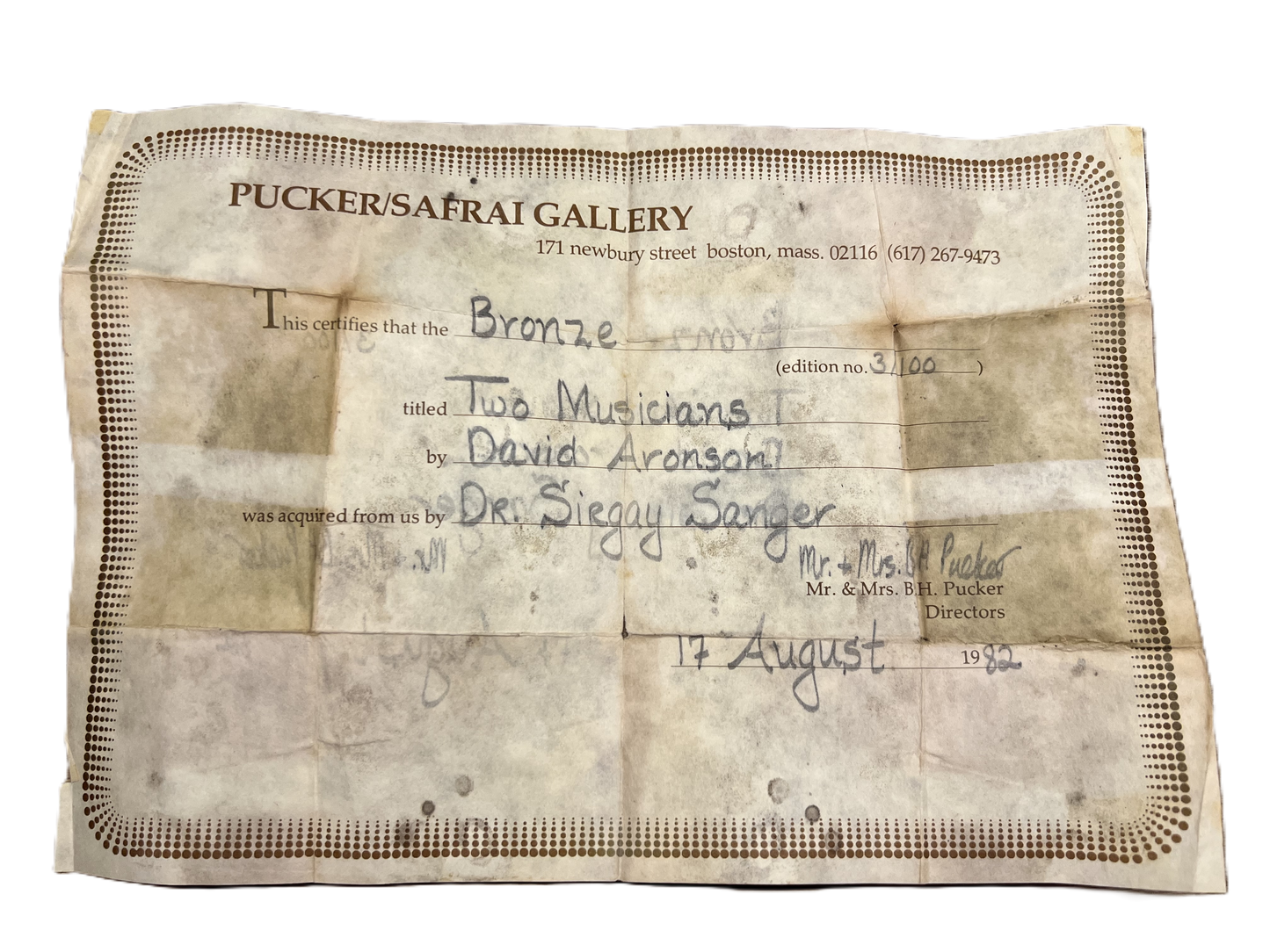 David Aronson | Two Musicians | Bronze, 3/100, 17x14.5x14.5