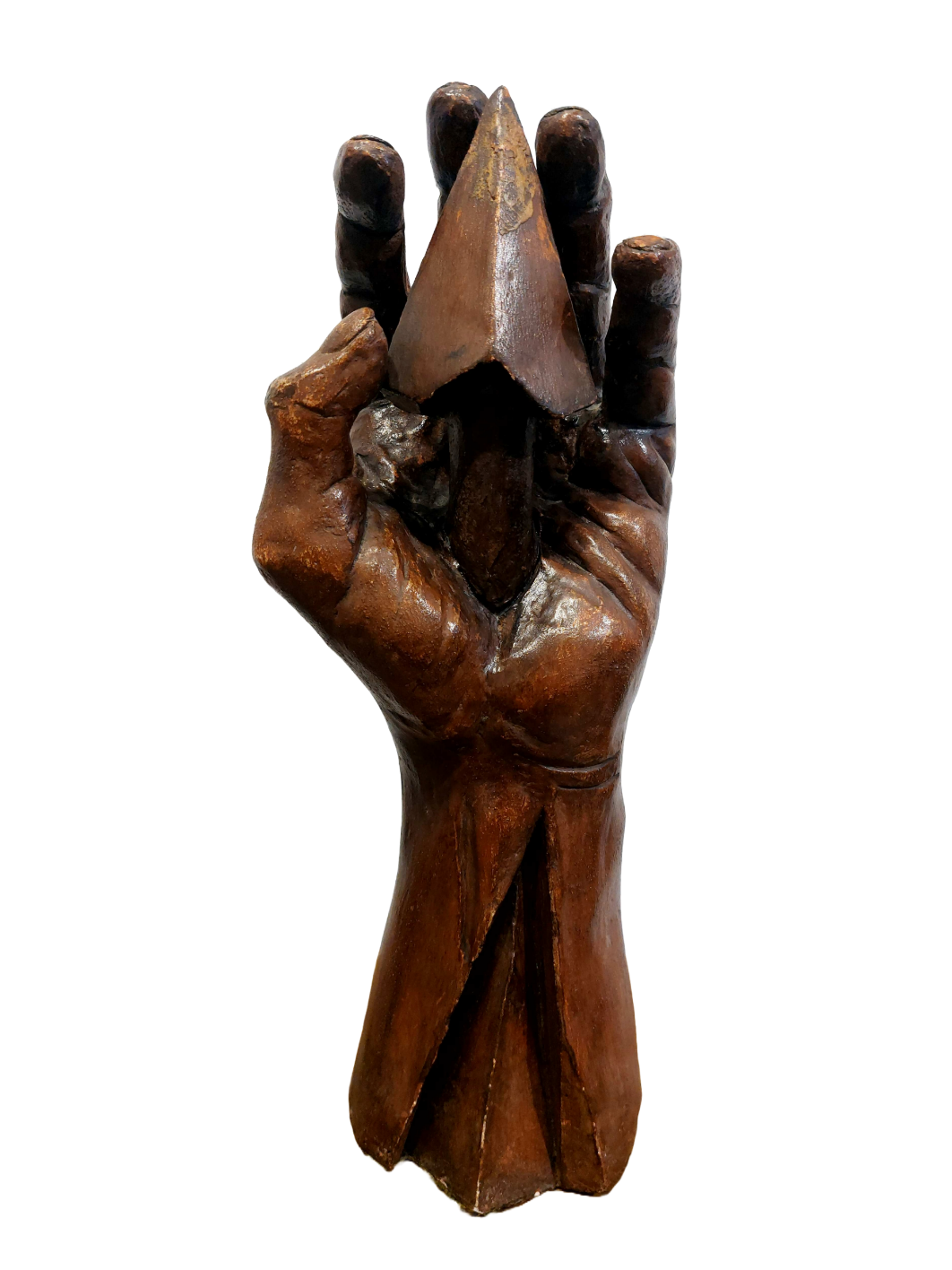 D. H. (Prancūzija) | Hand, Overturned Arrow | Bronze, brown patina, 40x40x12