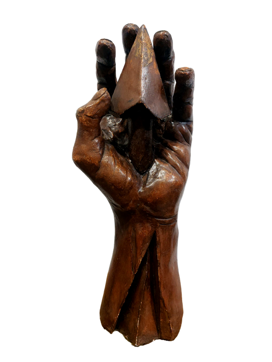D. H. (Prancūzija) | Hand, Overturned Arrow | Bronze, brown patina, 40x40x12